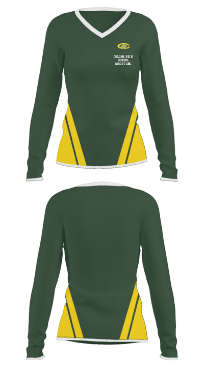 Coloma High School Wrestling 72632347 Women's Long Sleeve V-neck Shirt - 24
