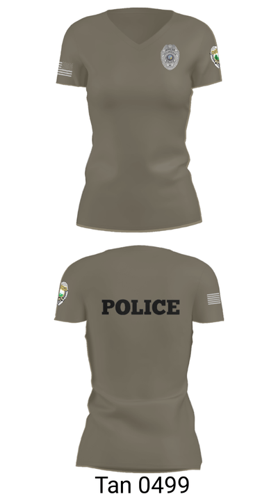 TAYLORSVILLE POLICE DEPARTMENT 5910107 Women's Short Sleeve V-neck Shirt - 36