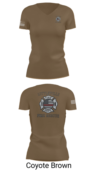 Women's Short Sleeve Vneck Shirt, Littleville Fire & Rescue, Fire Department, Teamtime, Team time, sublimation, custom sports apparel, team uniforms, spirit wear, spiritwear, sports uniforms, custom shirts, team store, custom team store, fundraiser sports, apparel fundraiser