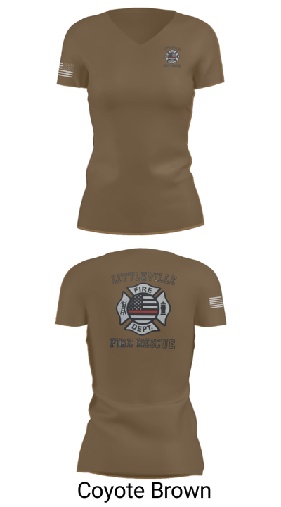 Littleville Fire & Rescue 55821755 Women's Short Sleeve V-neck Shirt - 12