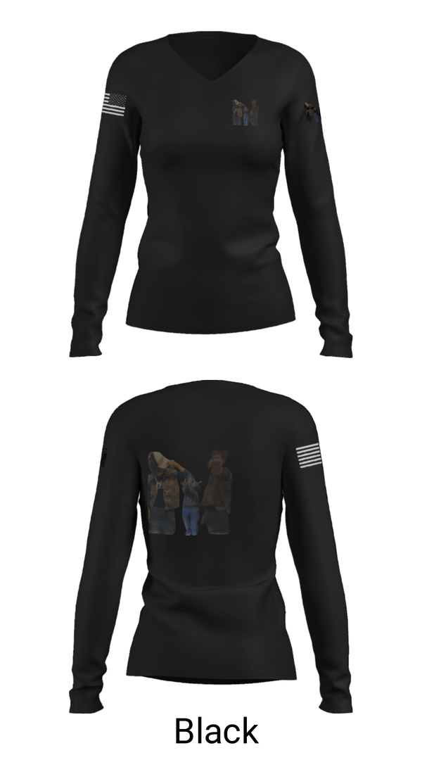 Women's Long Sleeve Vneck Shirt, DHK Entertainment, , Teamtime, Team time, sublimation, custom sports apparel, team uniforms, spirit wear, spiritwear, sports uniforms, custom shirts, team store, custom team store, fundraiser sports, apparel fundraiser