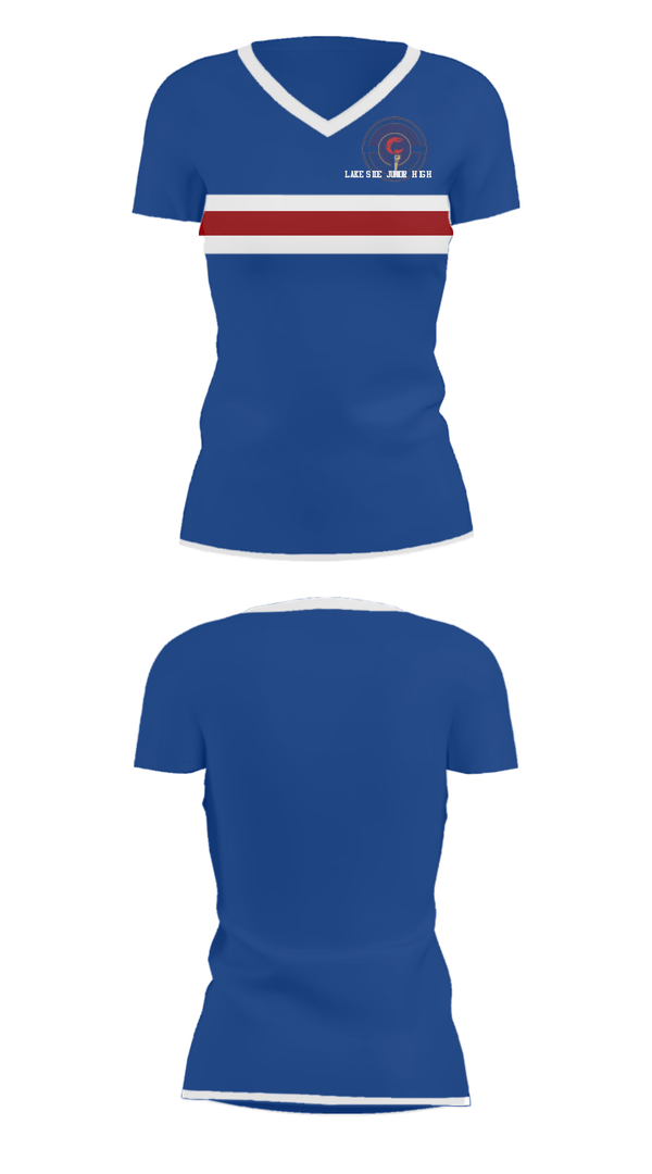 Women's Short Sleeve Vneck Shirt, Lakeside Junior High, Spirit Store, Teamtime, Team time, sublimation, custom sports apparel, team uniforms, spirit wear, spiritwear, sports uniforms, custom shirts, team store, custom team store, fundraiser sports, apparel fundraiser