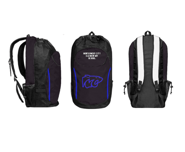 Gear Bag, Montgomery City Elementary School, Spirit Store, Teamtime, Team time, sublimation, custom sports apparel, team uniforms, spirit wear, spiritwear, sports uniforms, custom shirts, team store, custom team store, fundraiser sports, apparel fundraiser