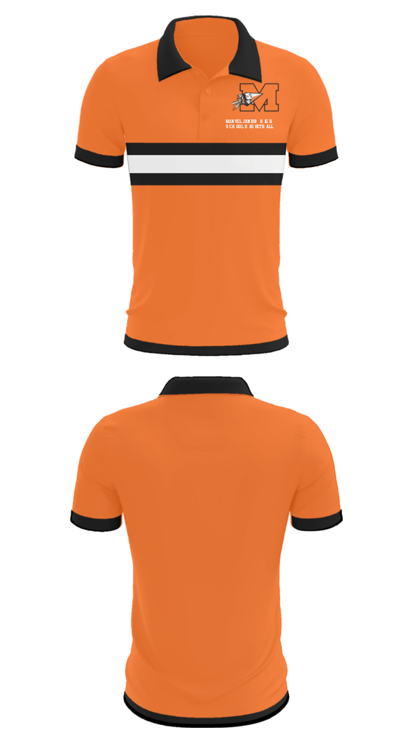 Short Sleeve Performance Polo, Manvel Junior High School Basketball, Women's Basketball, Teamtime, Team time, sublimation, custom sports apparel, team uniforms, spirit wear, spiritwear, sports uniforms, custom shirts, team store, custom team store, fundraiser sports, apparel fundraiser