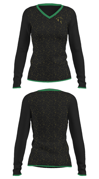 Glenbard North High School Gymnastics 54289097 Women's Long Sleeve V-neck Shirt - 33