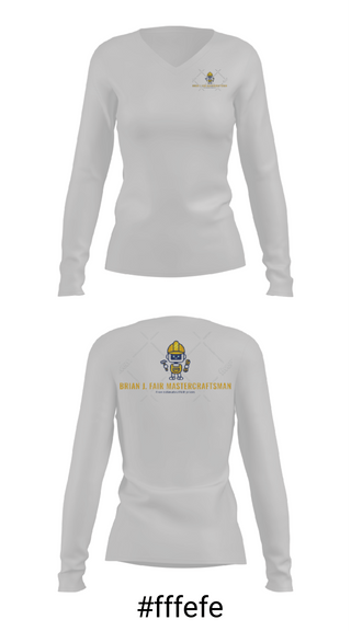 Women's Long Sleeve Vneck Shirt, Brian J Fair Master Craftsman, , Teamtime, Team time, sublimation, custom sports apparel, team uniforms, spirit wear, spiritwear, sports uniforms, custom shirts, team store, custom team store, fundraiser sports, apparel fundraiser