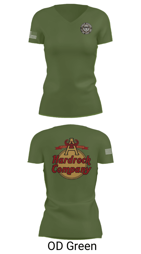 Women's Short Sleeve Vneck Shirt, Hardrock Company, Army, Teamtime, Team time, sublimation, custom sports apparel, team uniforms, spirit wear, spiritwear, sports uniforms, custom shirts, team store, custom team store, fundraiser sports, apparel fundraiser