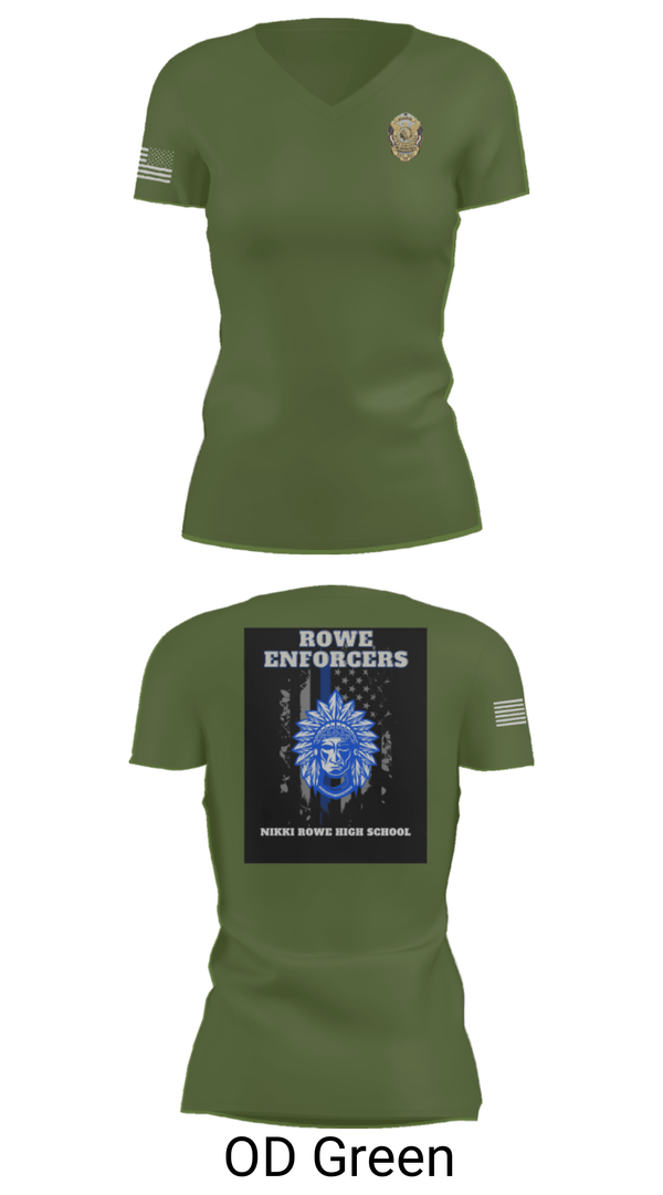 Women's Short Sleeve Vneck Shirt, Rowe Enforcers, Police, Teamtime, Team time, sublimation, custom sports apparel, team uniforms, spirit wear, spiritwear, sports uniforms, custom shirts, team store, custom team store, fundraiser sports, apparel fundraiser