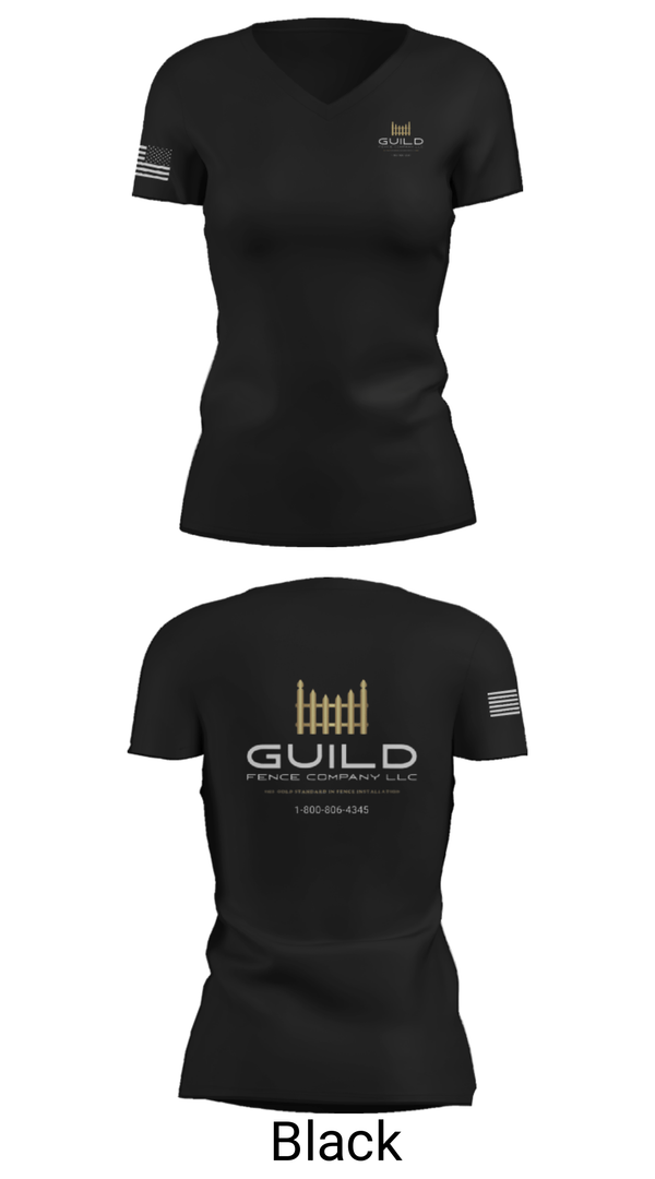 Women's Short Sleeve Vneck Shirt, Guild fence company LLC, , Teamtime, Team time, sublimation, custom sports apparel, team uniforms, spirit wear, spiritwear, sports uniforms, custom shirts, team store, custom team store, fundraiser sports, apparel fundraiser