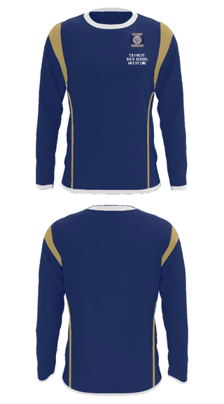 Long Sleeve Performance Shirt, Tri-West High School Wrestling, Wrestling, Teamtime, Team time, sublimation, custom sports apparel, team uniforms, spirit wear, spiritwear, sports uniforms, custom shirts, team store, custom team store, fundraiser sports, apparel fundraiser