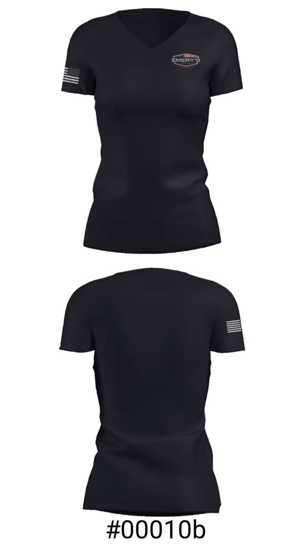 Women's Short Sleeve Vneck Shirt, Emery’s Gutter Cleaning, , Teamtime, Team time, sublimation, custom sports apparel, team uniforms, spirit wear, spiritwear, sports uniforms, custom shirts, team store, custom team store, fundraiser sports, apparel fundraiser