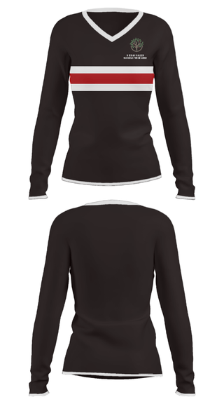 Women's Long Sleeve Vneck Shirt, Richard Allen Schools Fundraiser, Spirit Store, Teamtime, Team time, sublimation, custom sports apparel, team uniforms, spirit wear, spiritwear, sports uniforms, custom shirts, team store, custom team store, fundraiser sports, apparel fundraiser