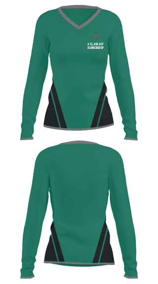 Women's Long Sleeve Vneck Shirt, A class act barbershop, , Teamtime, Team time, sublimation, custom sports apparel, team uniforms, spirit wear, spiritwear, sports uniforms, custom shirts, team store, custom team store, fundraiser sports, apparel fundraiser