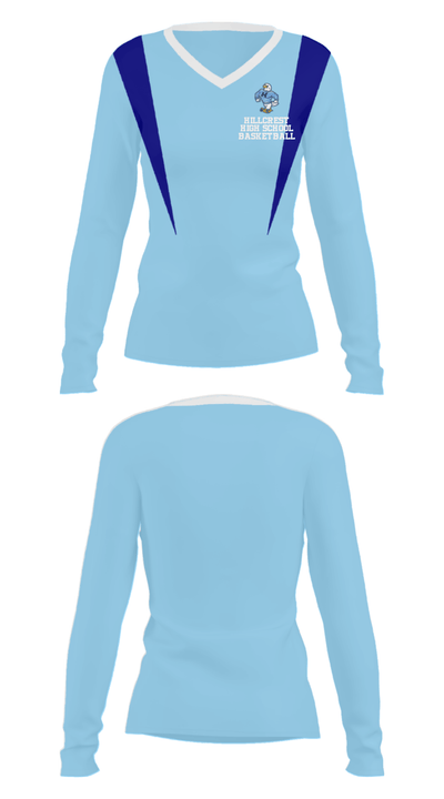 Hillcrest High School Basketball 35350382 Women's Long Sleeve V-neck Shirt - 29