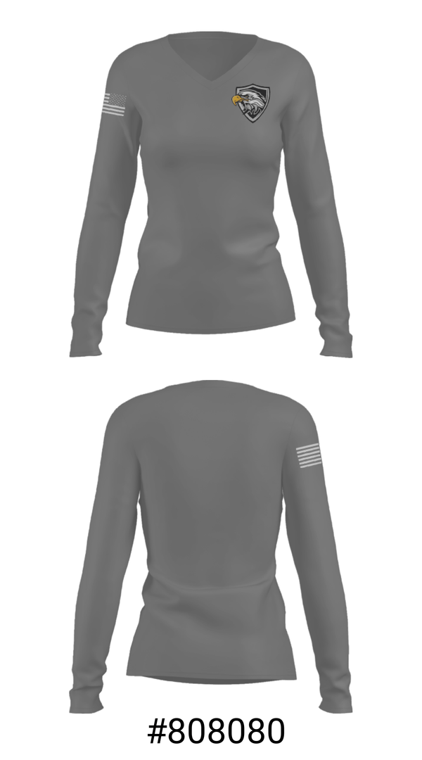 Women's Long Sleeve Vneck Shirt, Van Cove Elementary School, Spirit Store, Teamtime, Team time, sublimation, custom sports apparel, team uniforms, spirit wear, spiritwear, sports uniforms, custom shirts, team store, custom team store, fundraiser sports, apparel fundraiser