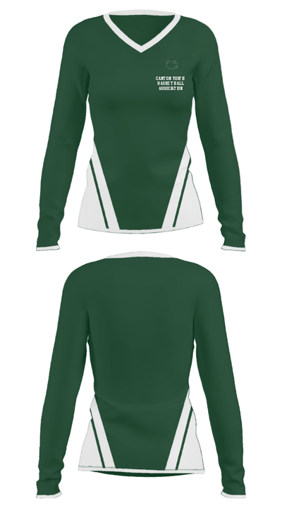 Canton Youth Basketball Association 12941675 Women's Long Sleeve V-neck Shirt - 23