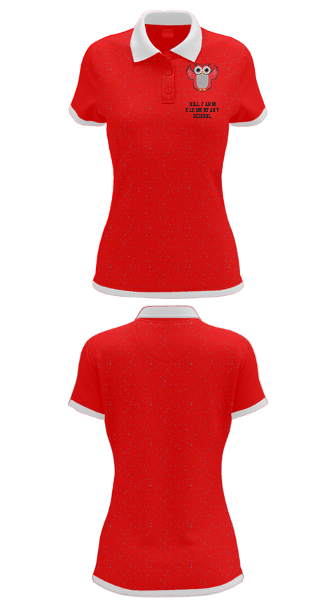Women's Short Sleeve Performance Polo, Hill Farm Elementary School, Spirit Store, Teamtime, Team time, sublimation, custom sports apparel, team uniforms, spirit wear, spiritwear, sports uniforms, custom shirts, team store, custom team store, fundraiser sports, apparel fundraiser