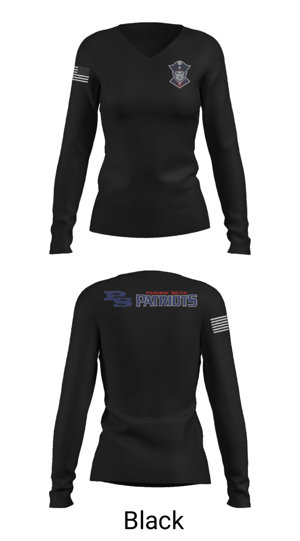 Women's Long Sleeve Vneck Shirt, Parkway South High School Wrestling, Wrestling, Teamtime, Team time, sublimation, custom sports apparel, team uniforms, spirit wear, spiritwear, sports uniforms, custom shirts, team store, custom team store, fundraiser sports, apparel fundraiser