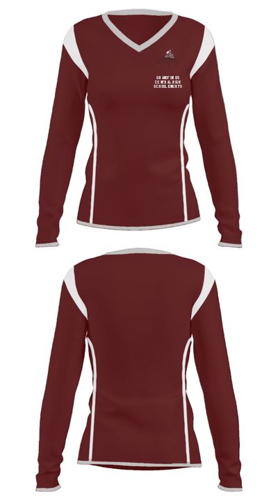 Grand Forks Central High School Knights 60500711 Women's Long Sleeve V-neck Shirt - 33