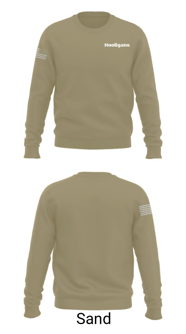 Crew Neck Sweatshirt, Hooligans, Army, Teamtime, Team time, sublimation, custom sports apparel, team uniforms, spirit wear, spiritwear, sports uniforms, custom shirts, team store, custom team store, fundraiser sports, apparel fundraiser