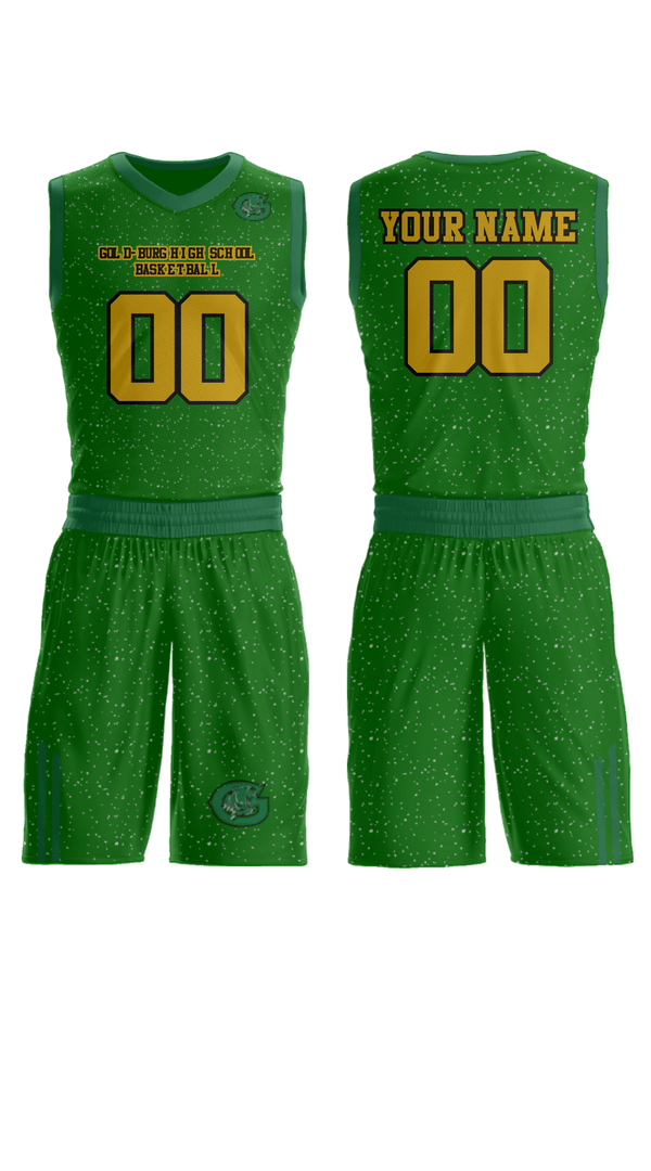 Womens Reversible Basketball Jersey, Gold-Burg High School Basketball, Women's Basketball, Teamtime, Team time, sublimation, custom sports apparel, team uniforms, spirit wear, spiritwear, sports uniforms, custom shirts, team store, custom team store, fundraiser sports, apparel fundraiser