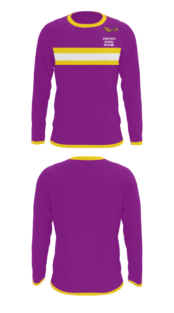 Long Sleeve Performance Shirt, Avon High School Bowling, Bowling, Teamtime, Team time, sublimation, custom sports apparel, team uniforms, spirit wear, spiritwear, sports uniforms, custom shirts, team store, custom team store, fundraiser sports, apparel fundraiser