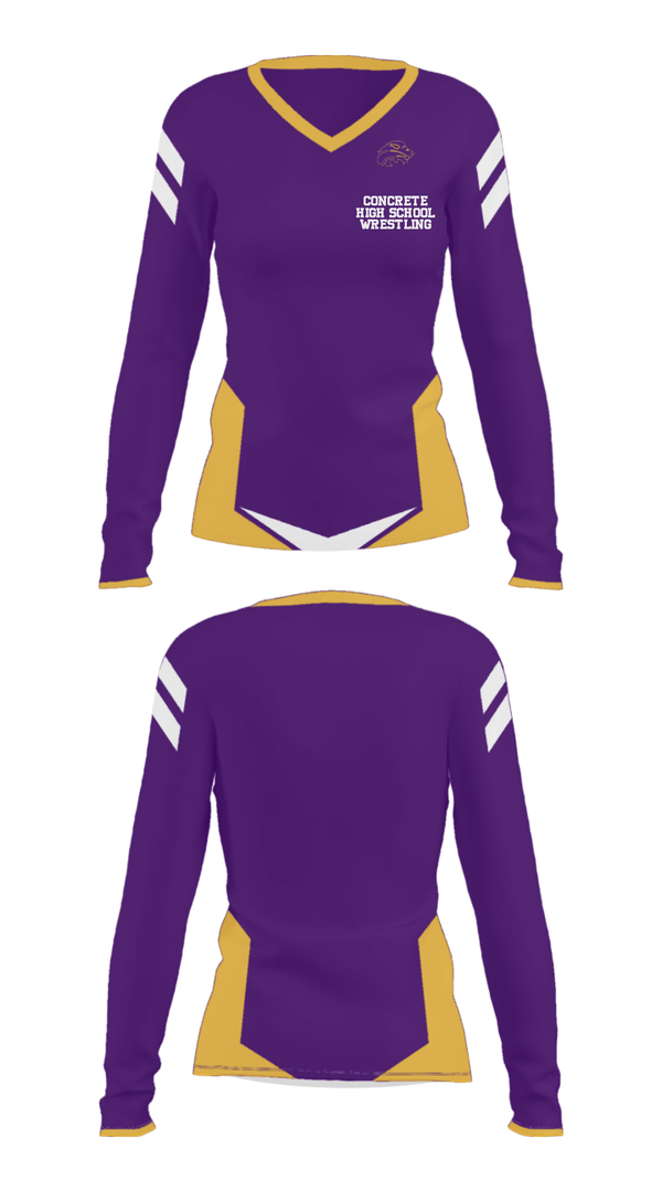 Women's Long Sleeve Vneck Shirt, Concrete High School Wrestling, Wrestling, Teamtime, Team time, sublimation, custom sports apparel, team uniforms, spirit wear, spiritwear, sports uniforms, custom shirts, team store, custom team store, fundraiser sports, apparel fundraiser
