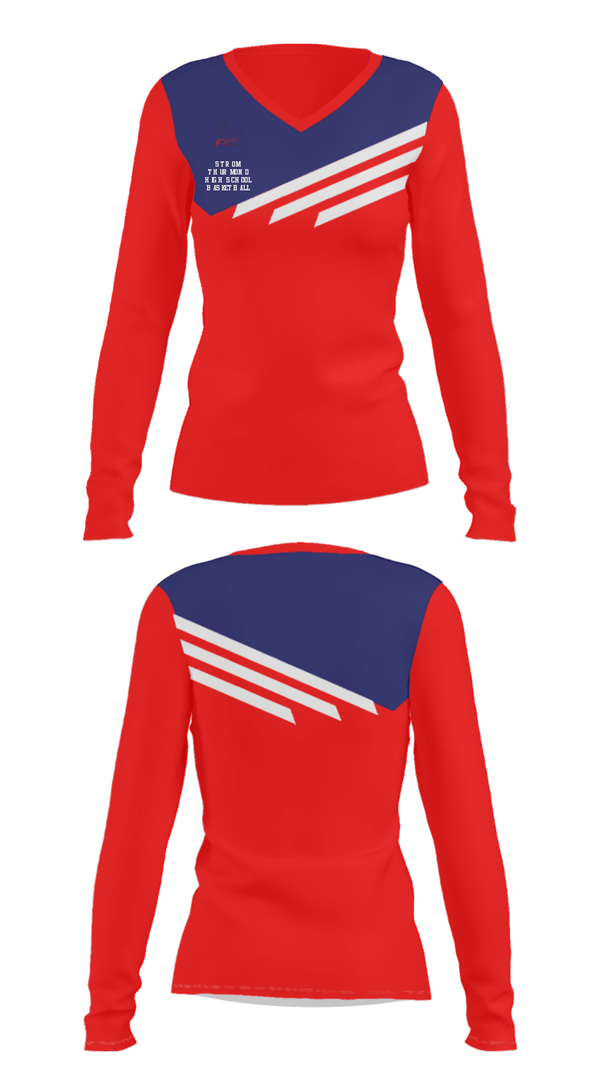 Women's Long Sleeve Vneck Shirt, Strom Thurmond High School Basketball, Women's Basketball, Teamtime, Team time, sublimation, custom sports apparel, team uniforms, spirit wear, spiritwear, sports uniforms, custom shirts, team store, custom team store, fundraiser sports, apparel fundraiser