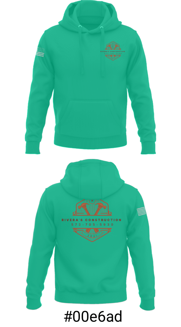 Hoodie, Rivera's Construction, , Teamtime, Team time, sublimation, custom sports apparel, team uniforms, spirit wear, spiritwear, sports uniforms, custom shirts, team store, custom team store, fundraiser sports, apparel fundraiser