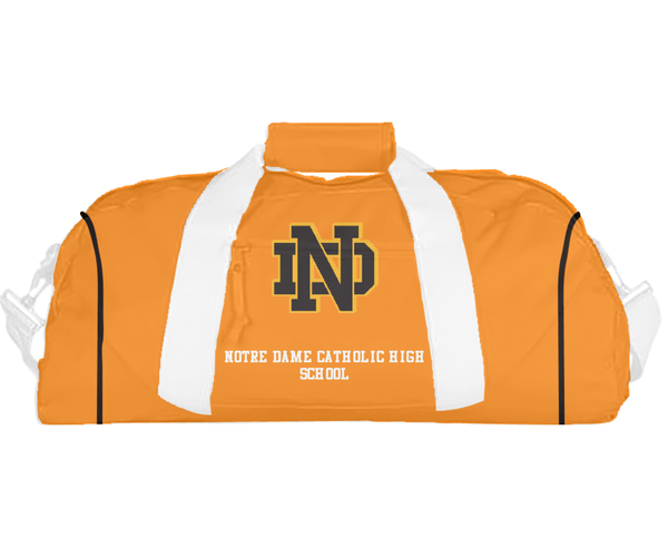 Duffle Bag, Notre Dame Catholic High School, Spirit Store, Teamtime, Team time, sublimation, custom sports apparel, team uniforms, spirit wear, spiritwear, sports uniforms, custom shirts, team store, custom team store, fundraiser sports, apparel fundraiser