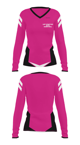 Women's Long Sleeve Vneck Shirt, Lady Spartans Elite Basketball, Men's Basketball, Teamtime, Team time, sublimation, custom sports apparel, team uniforms, spirit wear, spiritwear, sports uniforms, custom shirts, team store, custom team store, fundraiser sports, apparel fundraiser
