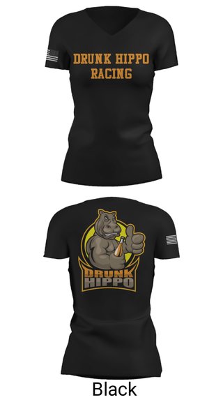 Women's Short Sleeve Vneck Shirt, Drunk Hippo Racing, , Teamtime, Team time, sublimation, custom sports apparel, team uniforms, spirit wear, spiritwear, sports uniforms, custom shirts, team store, custom team store, fundraiser sports, apparel fundraiser