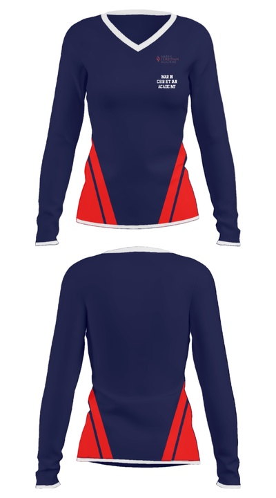 Marin Christian Academy 38900437 Women's Long Sleeve V-neck Shirt - 25