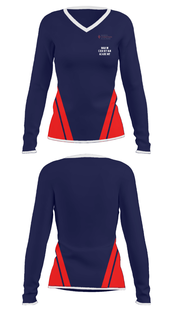 Women's Long Sleeve Vneck Shirt, Marin Christian Academy, Spirit Store, Teamtime, Team time, sublimation, custom sports apparel, team uniforms, spirit wear, spiritwear, sports uniforms, custom shirts, team store, custom team store, fundraiser sports, apparel fundraiser