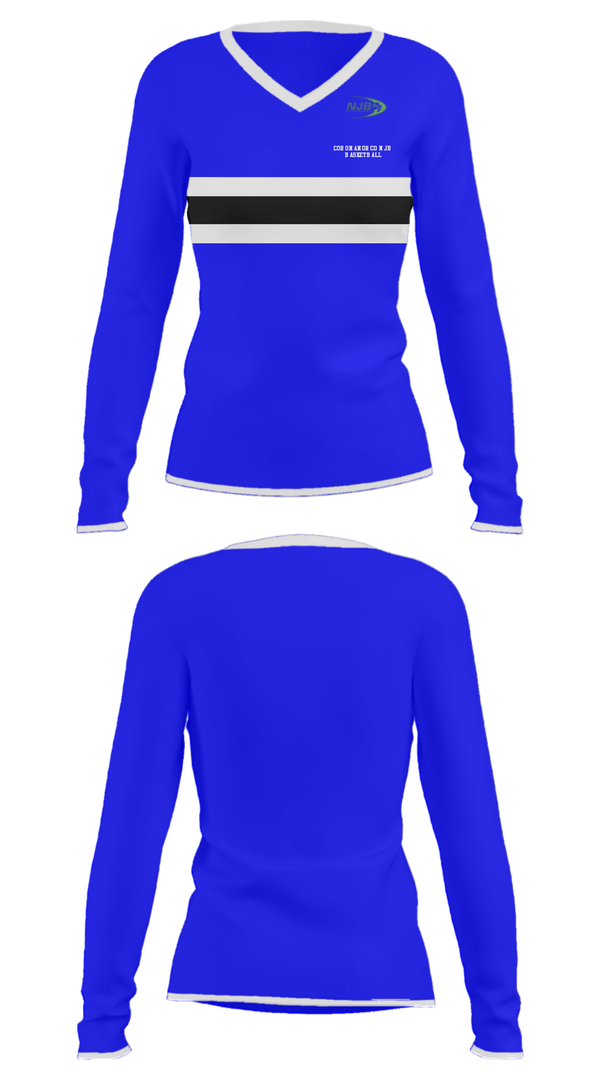Women's Long Sleeve Vneck Shirt, CoronaNorco Njb Basketball, Men's Basketball, Teamtime, Team time, sublimation, custom sports apparel, team uniforms, spirit wear, spiritwear, sports uniforms, custom shirts, team store, custom team store, fundraiser sports, apparel fundraiser