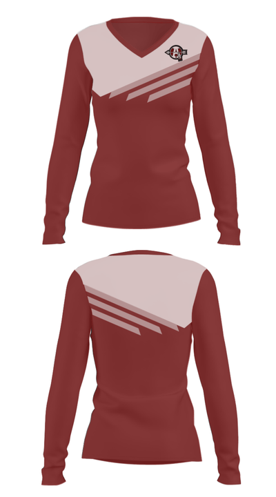 Antioch Sequoits Football 50178810 Women's Long Sleeve V-neck Shirt - 25