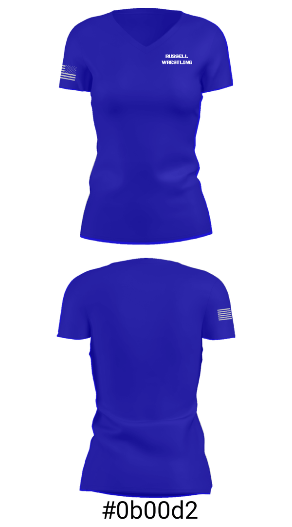 Women's Short Sleeve Vneck Shirt, RUSSELL WRESTLING, Wrestling, Teamtime, Team time, sublimation, custom sports apparel, team uniforms, spirit wear, spiritwear, sports uniforms, custom shirts, team store, custom team store, fundraiser sports, apparel fundraiser