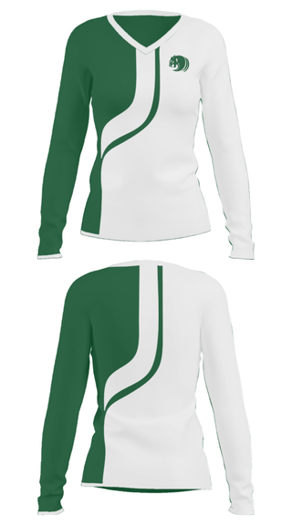 Women's Long Sleeve Vneck Shirt, Pennfield High School Bowling, Bowling, Teamtime, Team time, sublimation, custom sports apparel, team uniforms, spirit wear, spiritwear, sports uniforms, custom shirts, team store, custom team store, fundraiser sports, apparel fundraiser