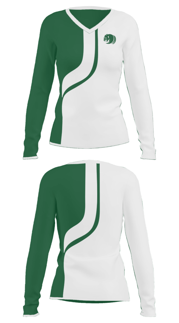 Women's Long Sleeve Vneck Shirt, Pennfield High School Bowling, Bowling, Teamtime, Team time, sublimation, custom sports apparel, team uniforms, spirit wear, spiritwear, sports uniforms, custom shirts, team store, custom team store, fundraiser sports, apparel fundraiser