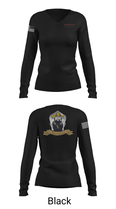 Red Line Mobile Axe Throwing 75513629 Women's Long Sleeve V-neck Shirt - 13
