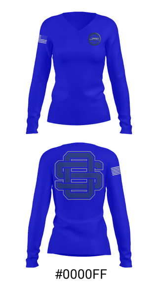 Women's Long Sleeve Vneck Shirt, Ocean Springs Middle School Basketball, Women's Basketball, Teamtime, Team time, sublimation, custom sports apparel, team uniforms, spirit wear, spiritwear, sports uniforms, custom shirts, team store, custom team store, fundraiser sports, apparel fundraiser
