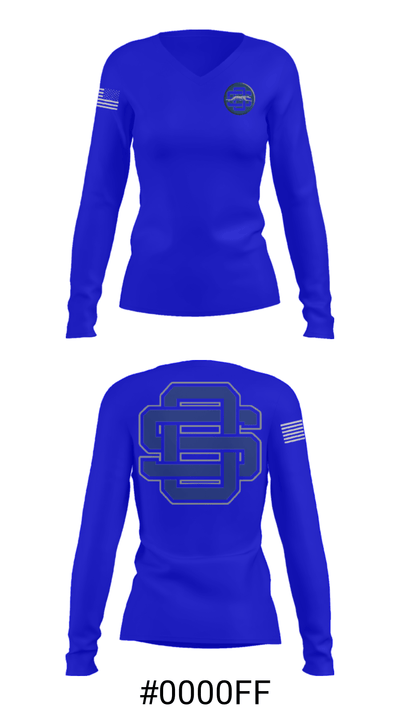 Ocean Springs Middle School Basketball 48303551 Women's Long Sleeve V-neck Shirt - 20