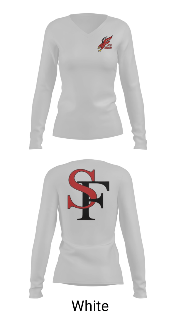 Women's Long Sleeve Vneck Shirt, Seventy-First Senior High School Basketball, Women's Basketball, Teamtime, Team time, sublimation, custom sports apparel, team uniforms, spirit wear, spiritwear, sports uniforms, custom shirts, team store, custom team store, fundraiser sports, apparel fundraiser