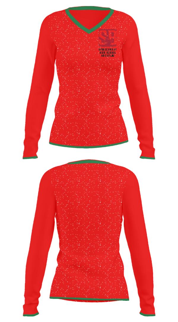 Women's Long Sleeve Vneck Shirt, Sturgeon Bay High School Wrestling, Wrestling, Teamtime, Team time, sublimation, custom sports apparel, team uniforms, spirit wear, spiritwear, sports uniforms, custom shirts, team store, custom team store, fundraiser sports, apparel fundraiser