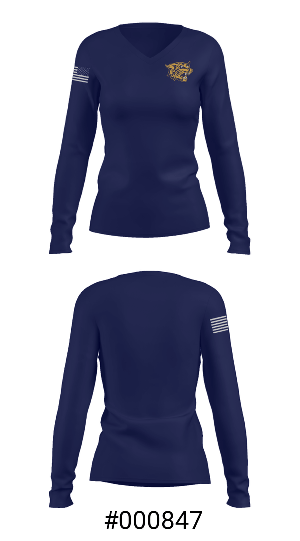 Women's Long Sleeve Vneck Shirt, West Genesee Senior High School Wrestling, Wrestling, Teamtime, Team time, sublimation, custom sports apparel, team uniforms, spirit wear, spiritwear, sports uniforms, custom shirts, team store, custom team store, fundraiser sports, apparel fundraiser