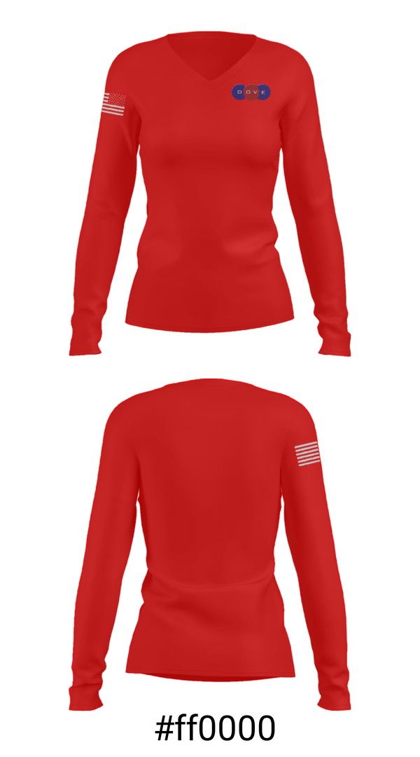 Women's Long Sleeve Vneck Shirt, Dove Science Academy Middle School-OKC, Spirit Store, Teamtime, Team time, sublimation, custom sports apparel, team uniforms, spirit wear, spiritwear, sports uniforms, custom shirts, team store, custom team store, fundraiser sports, apparel fundraiser