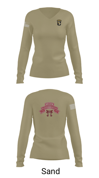 Women's Long Sleeve Vneck Shirt, 1-33 CAV, Army, Teamtime, Team time, sublimation, custom sports apparel, team uniforms, spirit wear, spiritwear, sports uniforms, custom shirts, team store, custom team store, fundraiser sports, apparel fundraiser