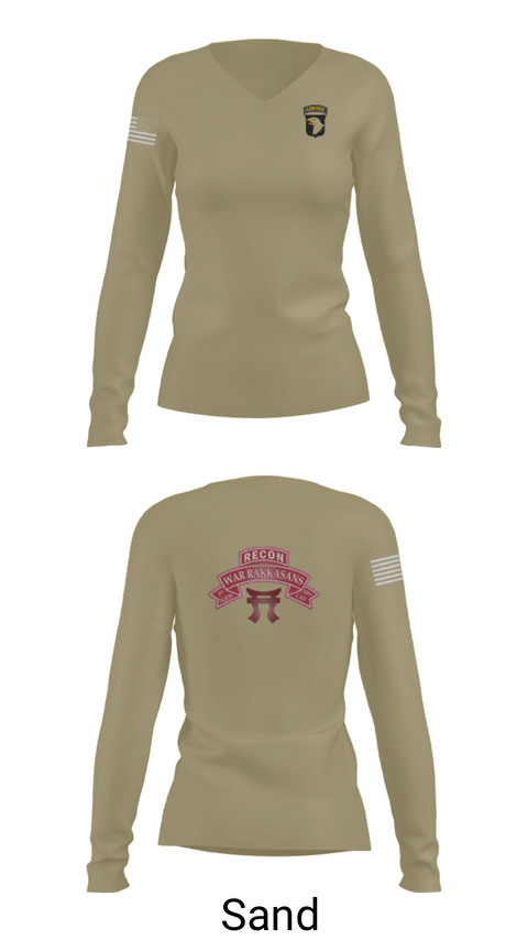 Women's Long Sleeve Vneck Shirt, 1-33 CAV, Army, Teamtime, Team time, sublimation, custom sports apparel, team uniforms, spirit wear, spiritwear, sports uniforms, custom shirts, team store, custom team store, fundraiser sports, apparel fundraiser