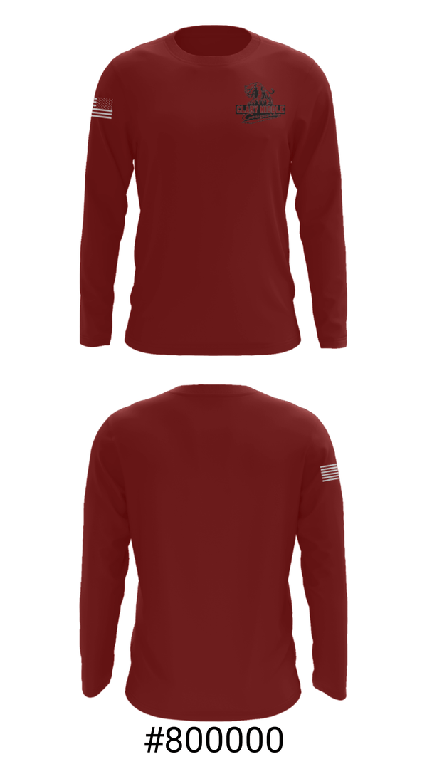 Long Sleeve Performance Shirt, Clary Middle School Lacrosse, Men's Lacrosse, Teamtime, Team time, sublimation, custom sports apparel, team uniforms, spirit wear, spiritwear, sports uniforms, custom shirts, team store, custom team store, fundraiser sports, apparel fundraiser