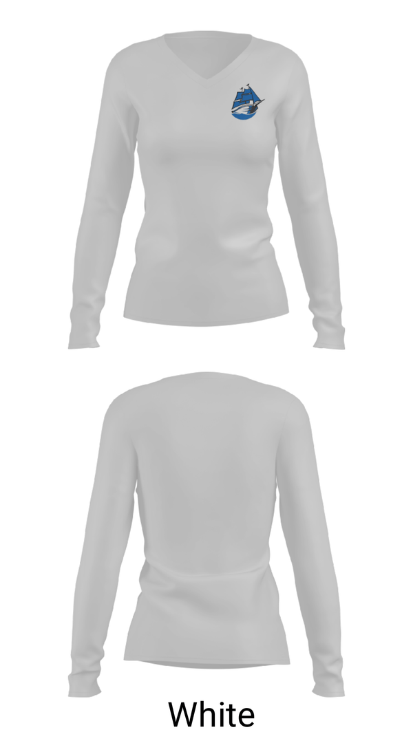 Women's Long Sleeve Vneck Shirt, Clear-Creek Amana Middle School Basketball, Men's Basketball, Teamtime, Team time, sublimation, custom sports apparel, team uniforms, spirit wear, spiritwear, sports uniforms, custom shirts, team store, custom team store, fundraiser sports, apparel fundraiser